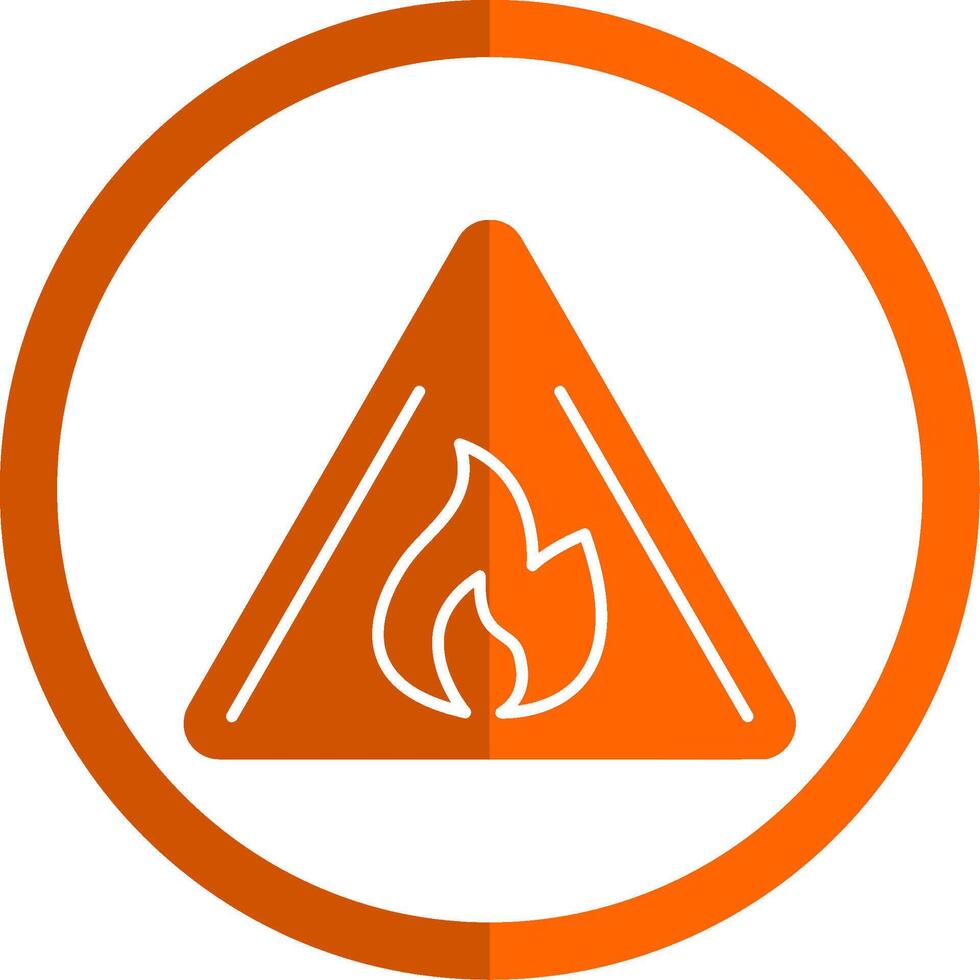 riesgos glifo naranja circulo icono vector