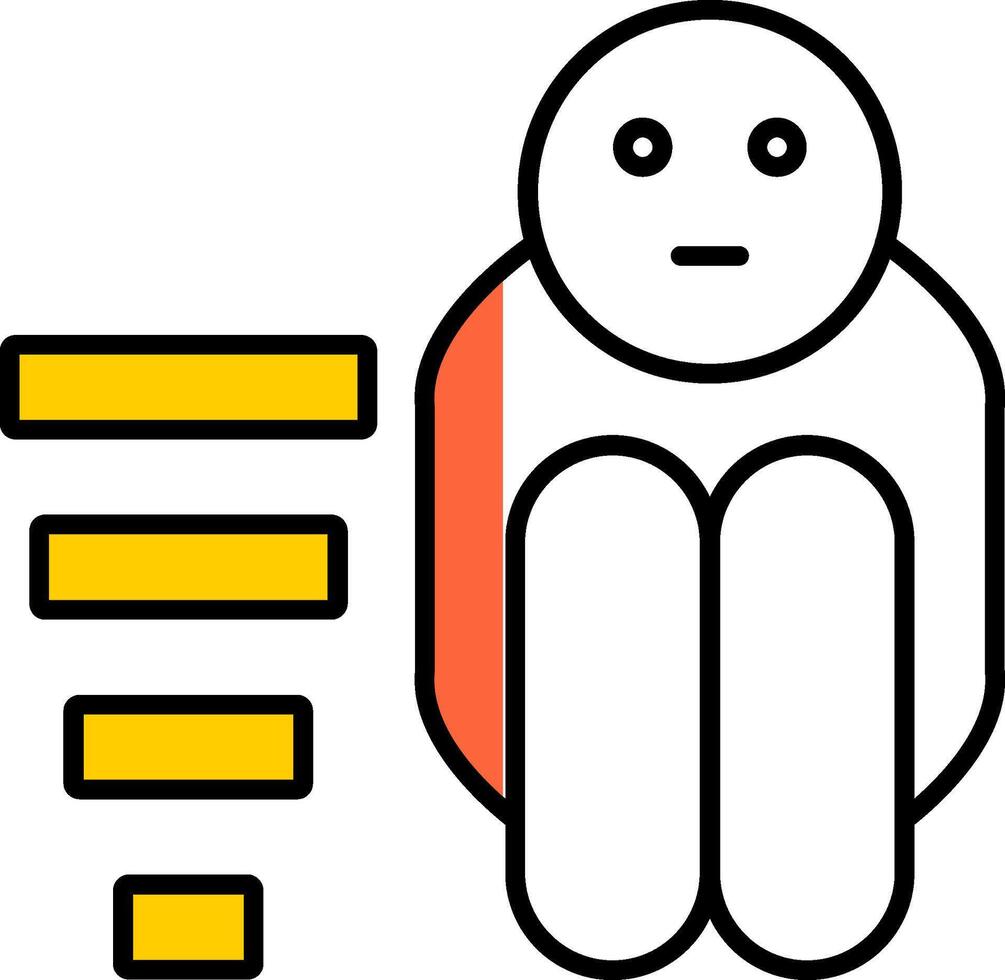Poor Filled Half Cut Icon vector