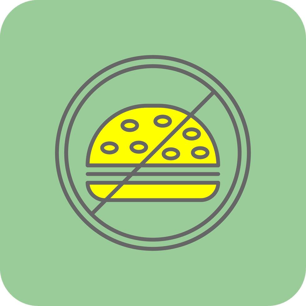 No Food Filled Yellow Icon vector