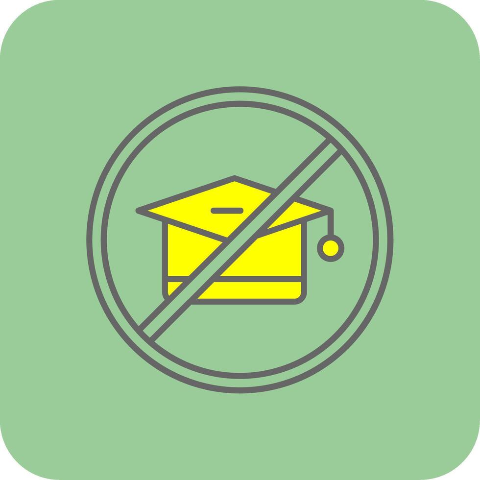 No Education Filled Yellow Icon vector