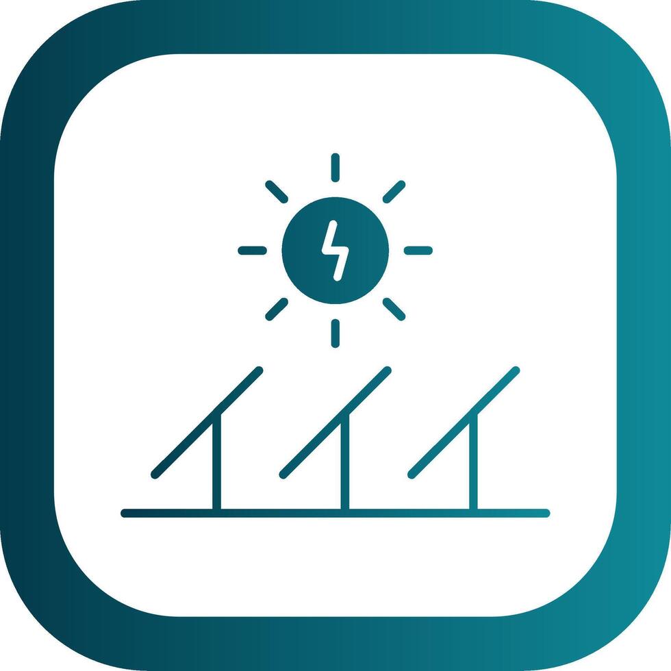 Solar Energy Glyph Gradient Round Corner Icon vector