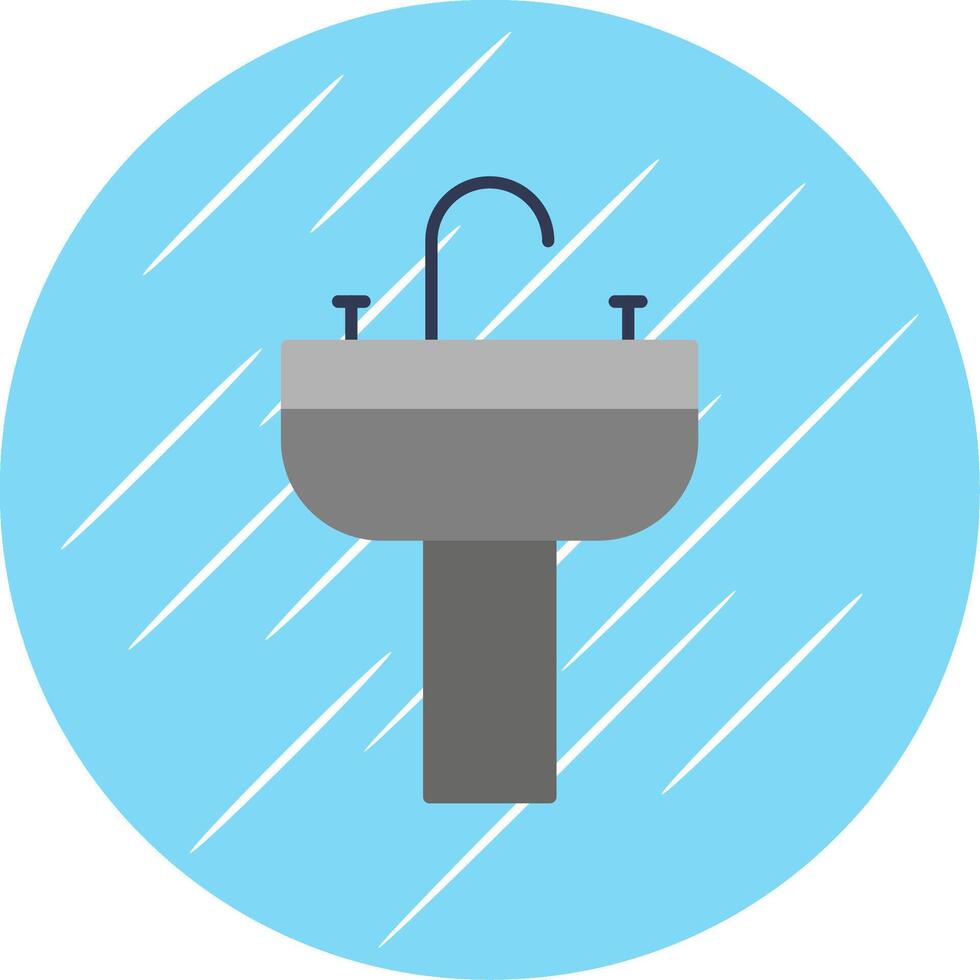 Sink Flat Blue Circle Icon vector