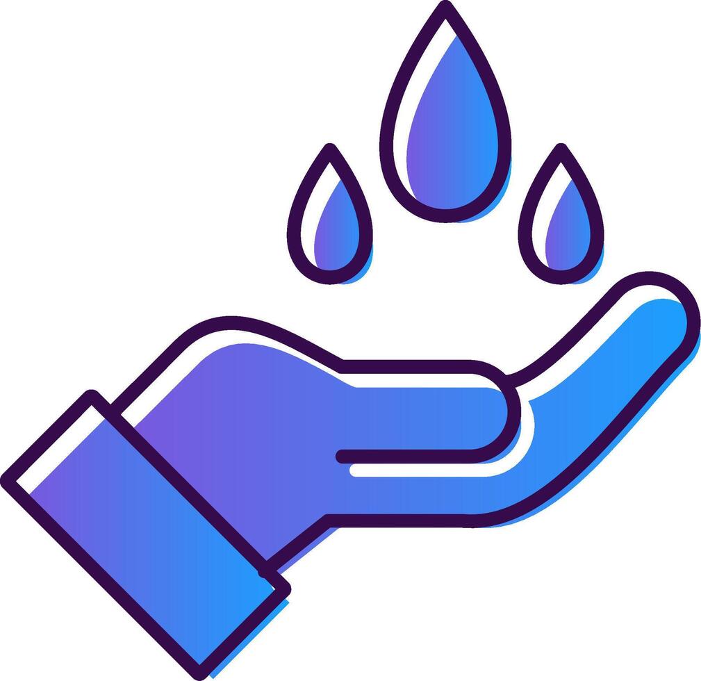 Save Water Gradient Filled Icon vector