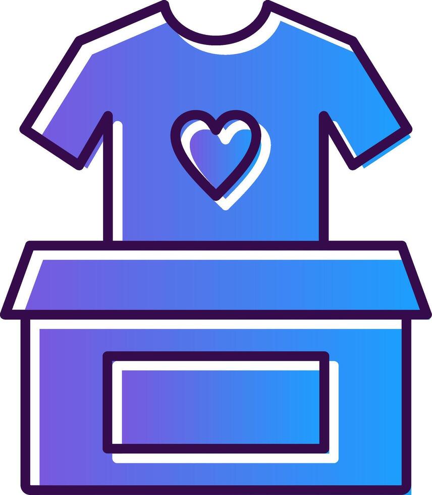 ropa donación degradado lleno icono vector