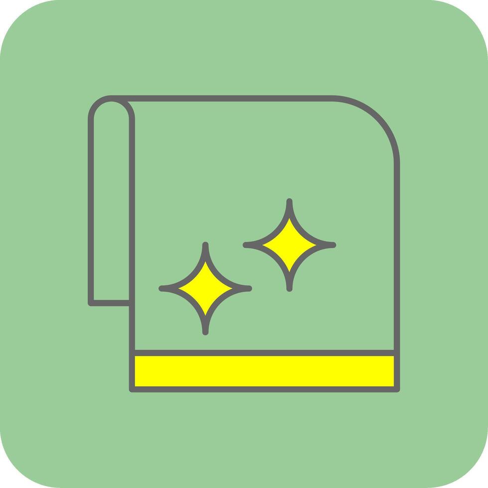 Towel Filled Yellow Icon vector