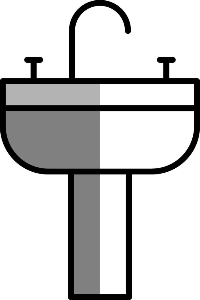 lavabo lleno medio cortar icono vector