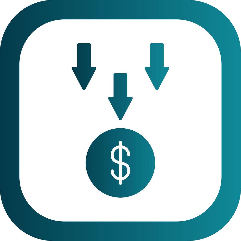 Bankruptcy Glyph Gradient Round Corner Icon vector