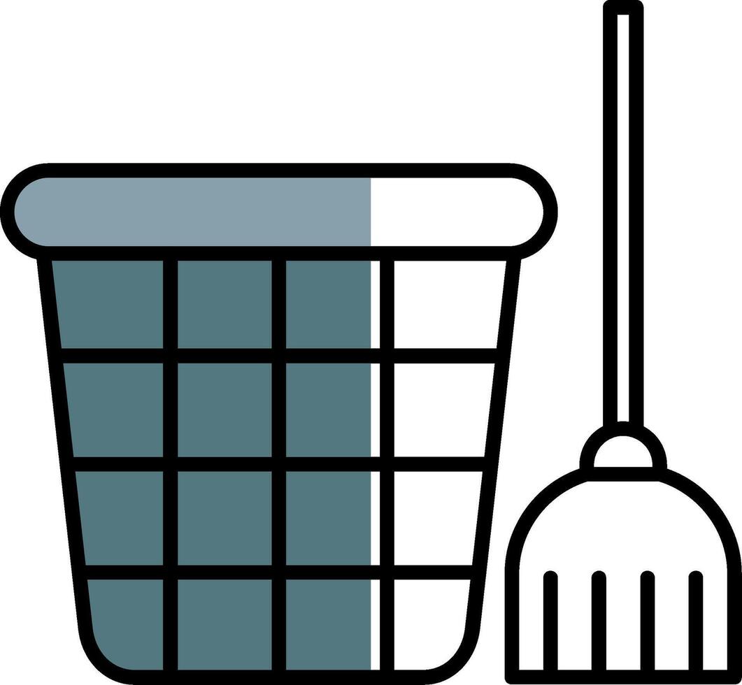 Mop Filled Half Cut Icon vector
