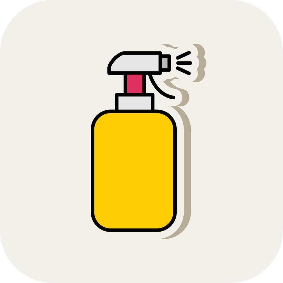 Cleaning Spray Line Filled White Shadow Icon vector