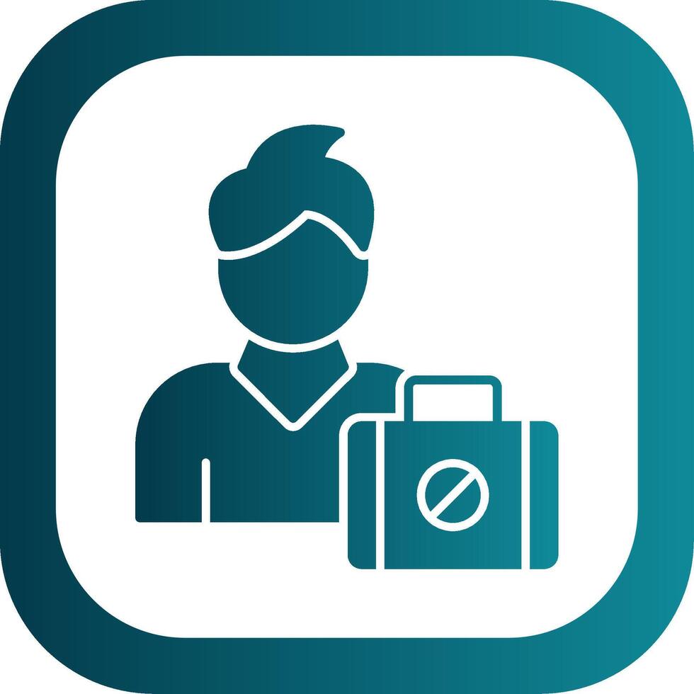 Unemployed Glyph Gradient Round Corner Icon vector