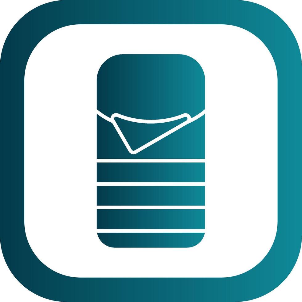 Sleeping Bag Glyph Gradient Round Corner Icon vector