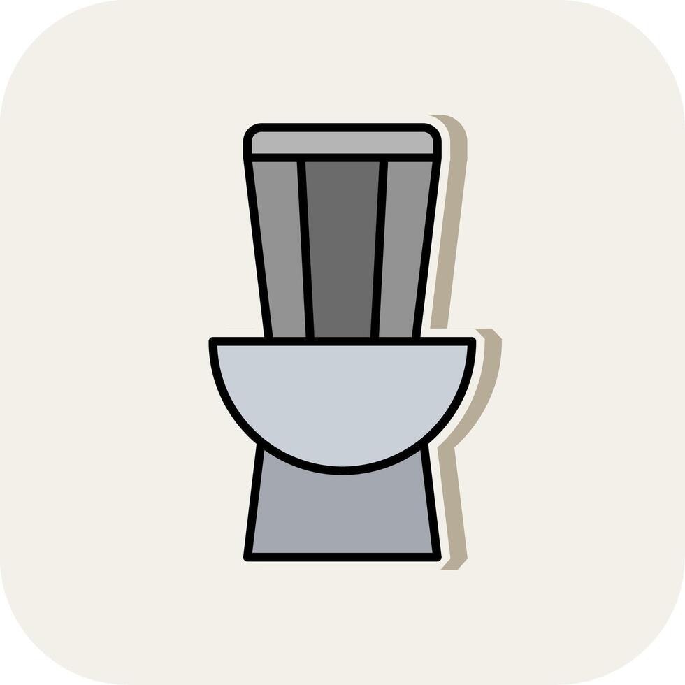 Toilet Line Filled White Shadow Icon vector