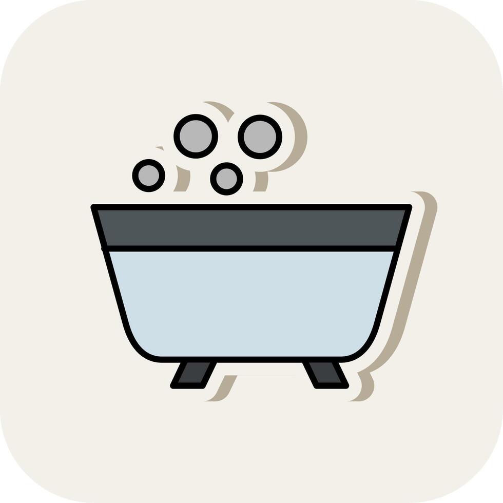 Bathtub Line Filled White Shadow Icon vector