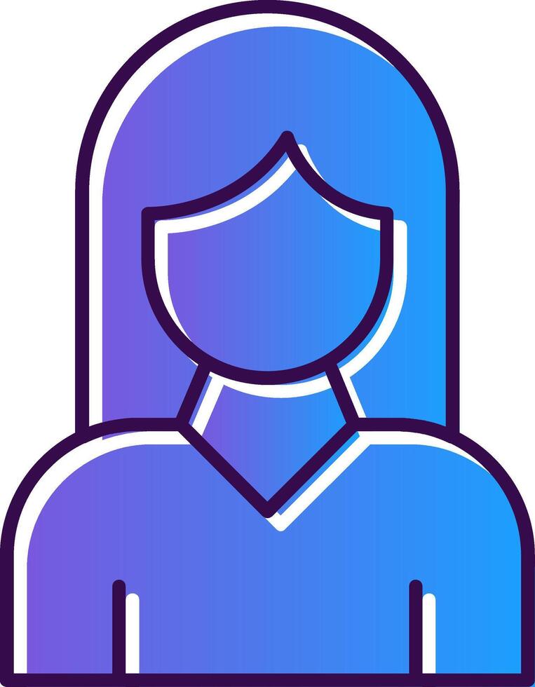 Woman Gradient Filled Icon vector