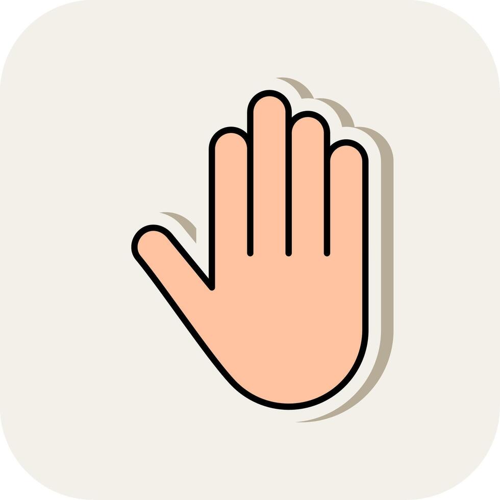 Hand Line Filled White Shadow Icon vector