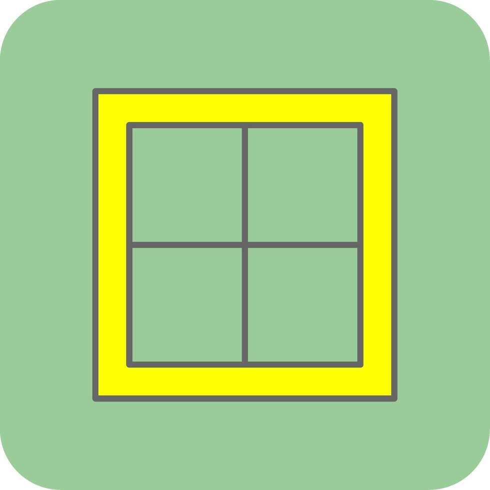 Window Filled Yellow Icon vector