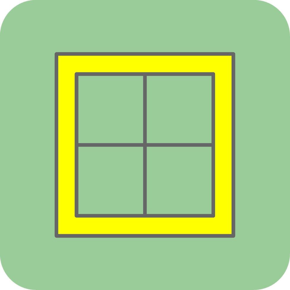 ventana lleno amarillo icono vector