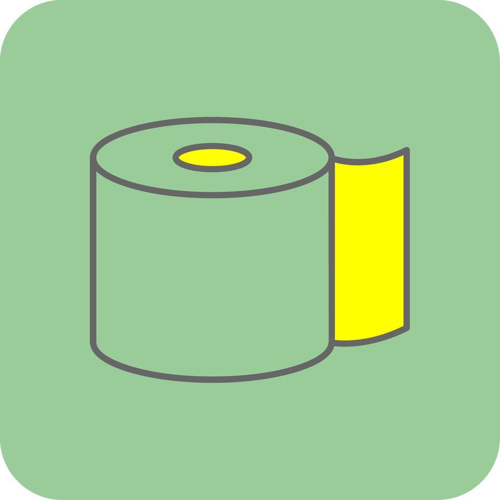 Toilet Paper Filled Yellow Icon vector