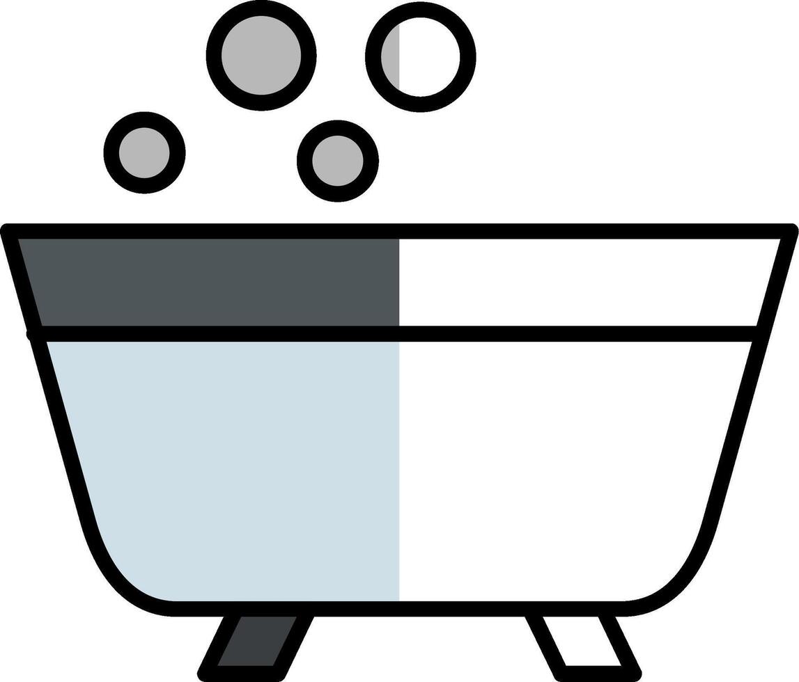 Bathtub Filled Half Cut Icon vector