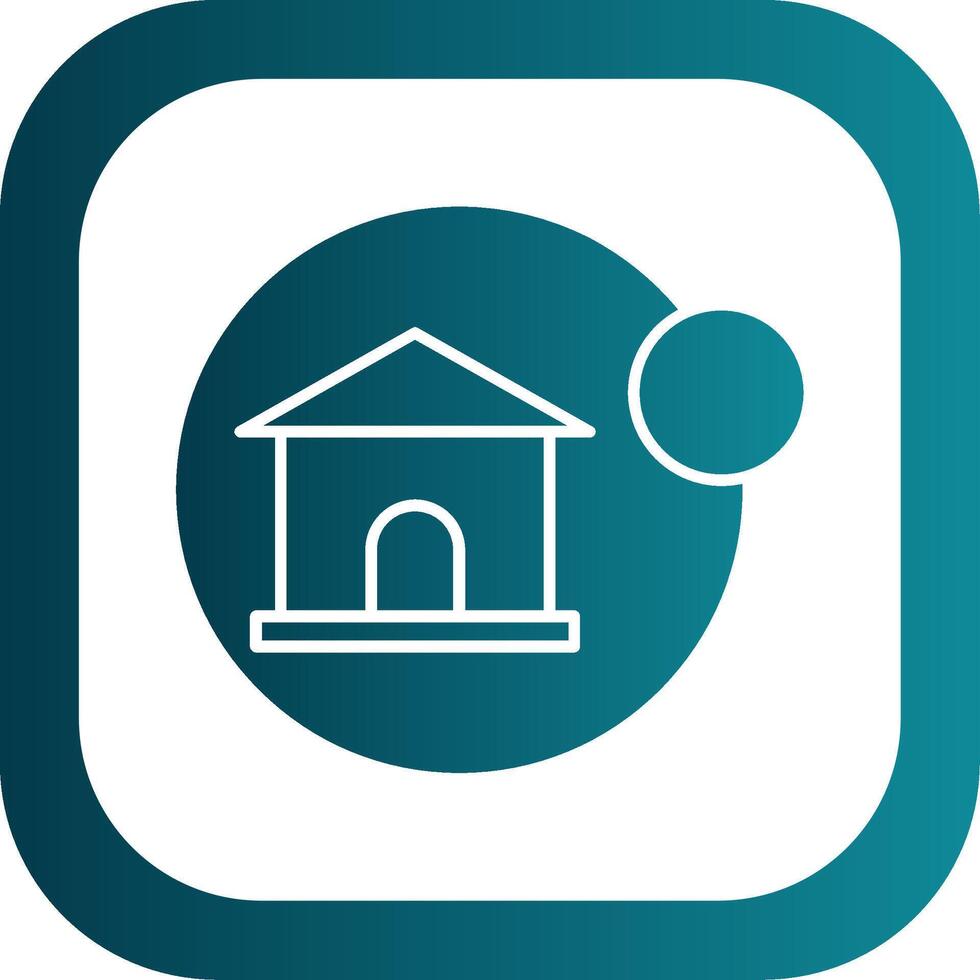 No House Glyph Gradient Round Corner Icon vector