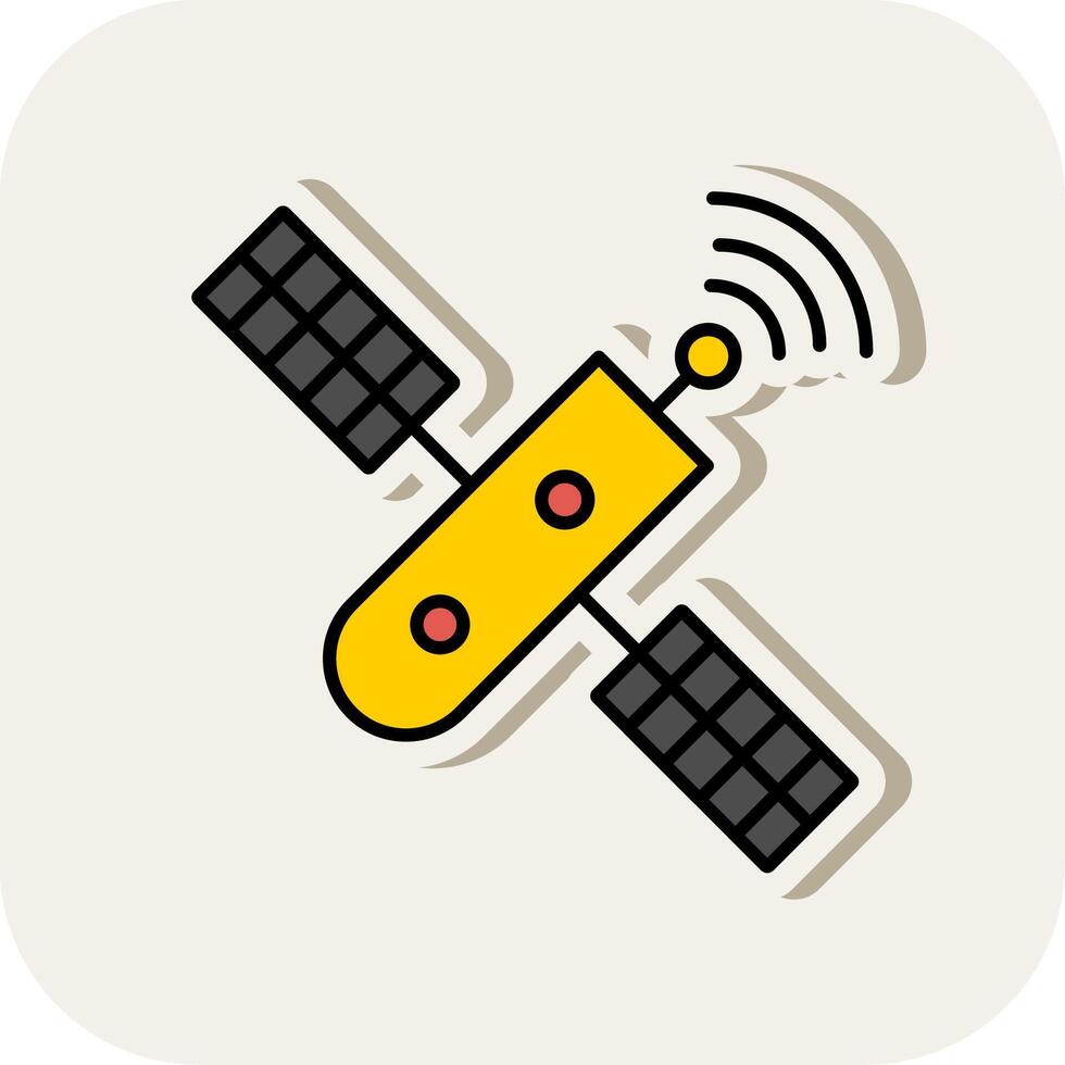 Satellite Line Filled White Shadow Icon vector