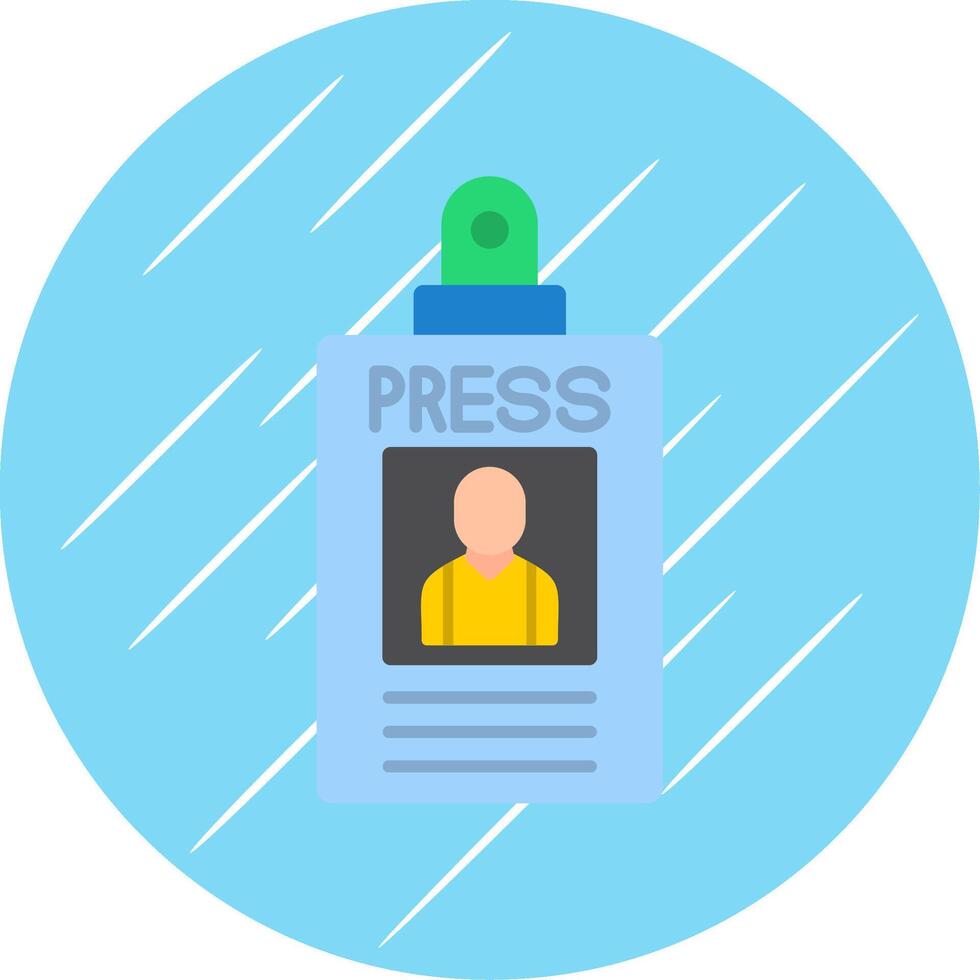 Press Pass Flat Blue Circle Icon vector