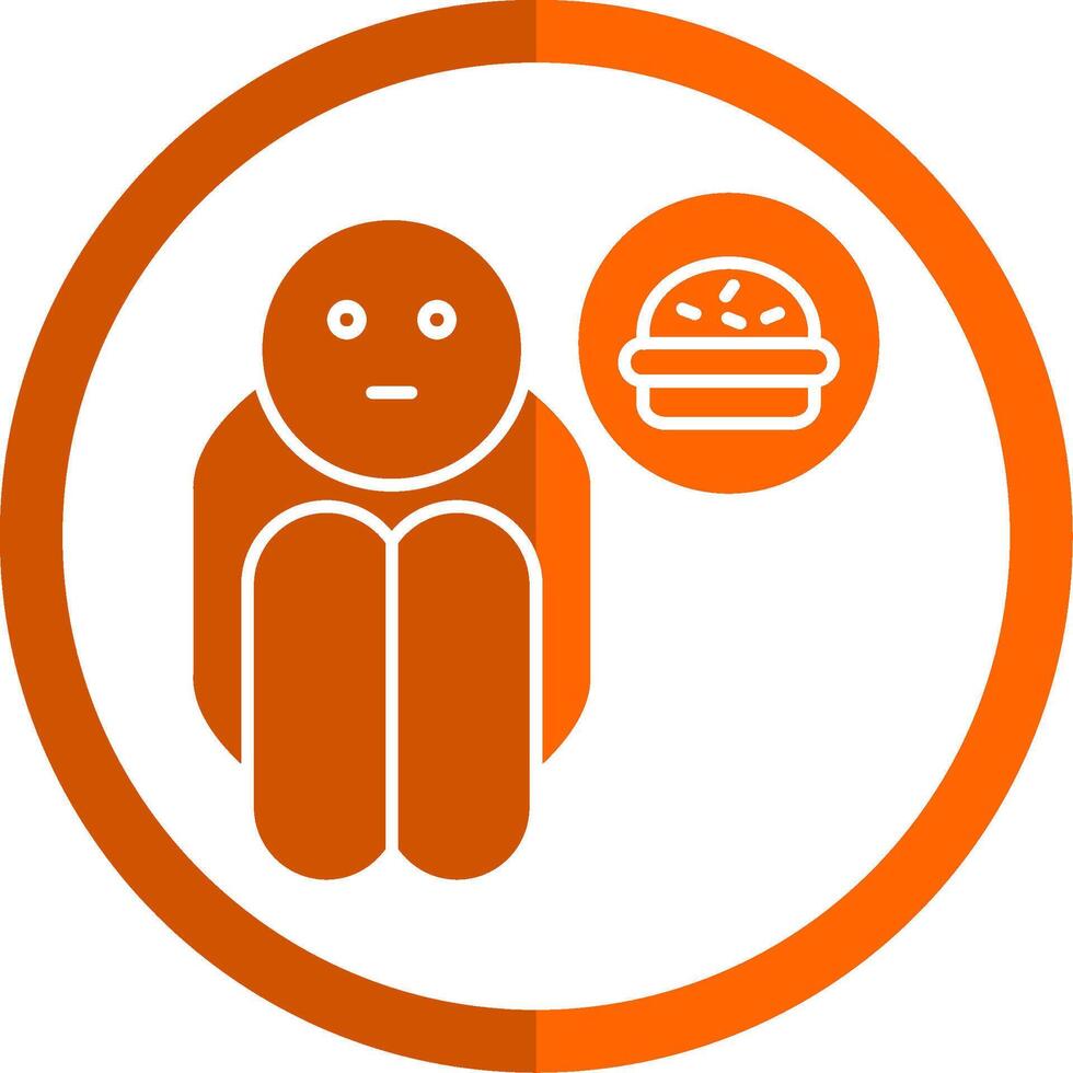 Beggar Glyph Orange Circle Icon vector