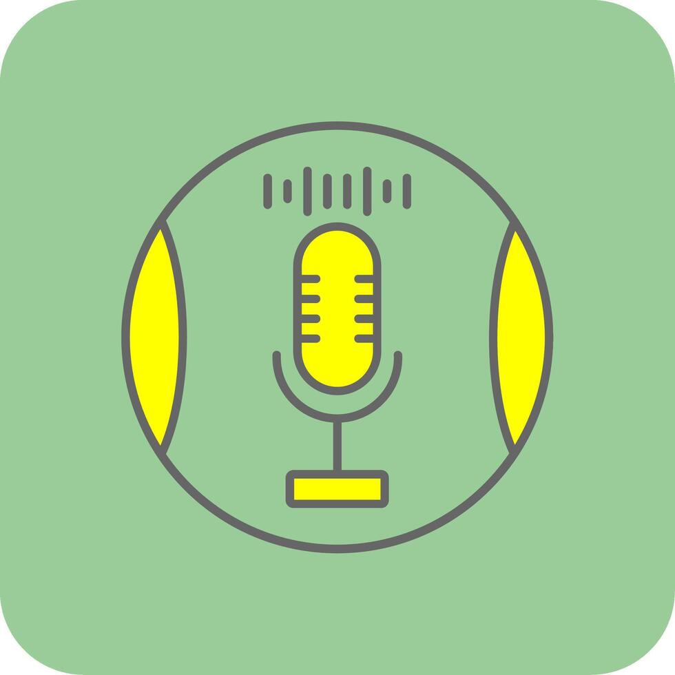 Voice Recorder Filled Yellow Icon vector