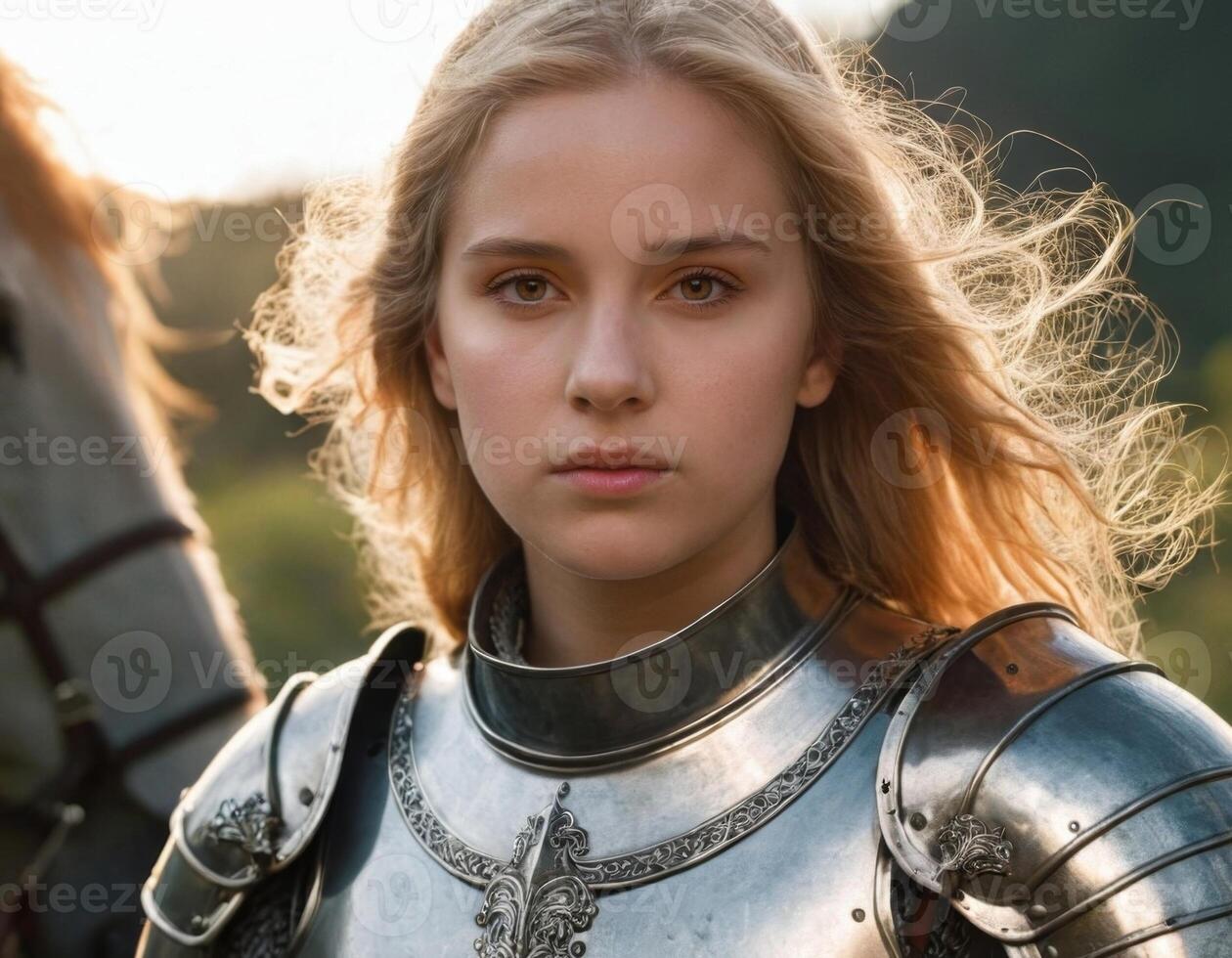 girl in knightly robes. photo