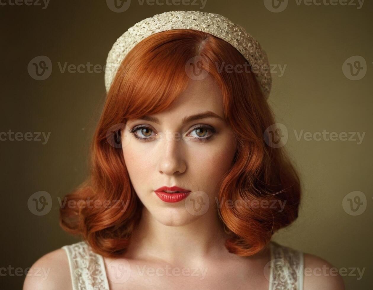 Portrait of a red-haired woman. photo