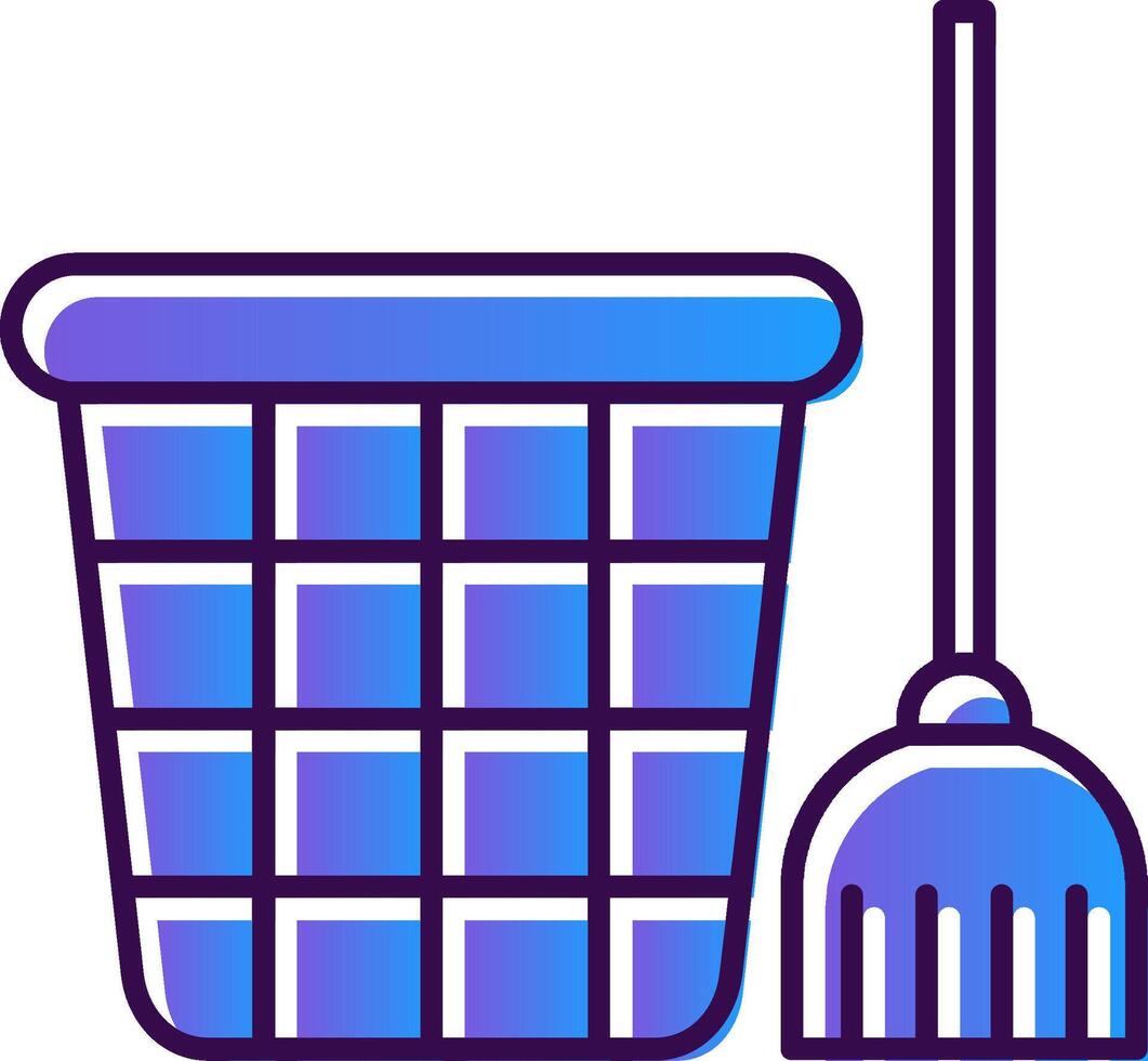 Mop Gradient Filled Icon vector