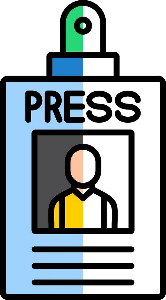 Press Pass Filled Half Cut Icon vector