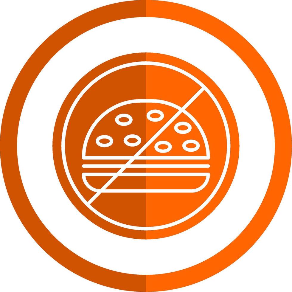 No comida glifo naranja circulo icono vector