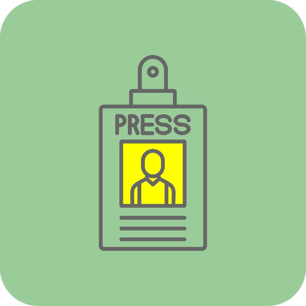 Press Pass Filled Yellow Icon vector