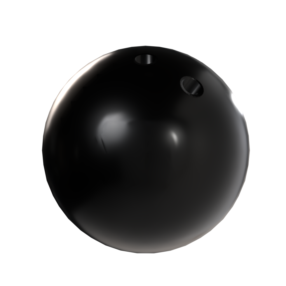 uma Preto boliche bola em uma transparente fundo png