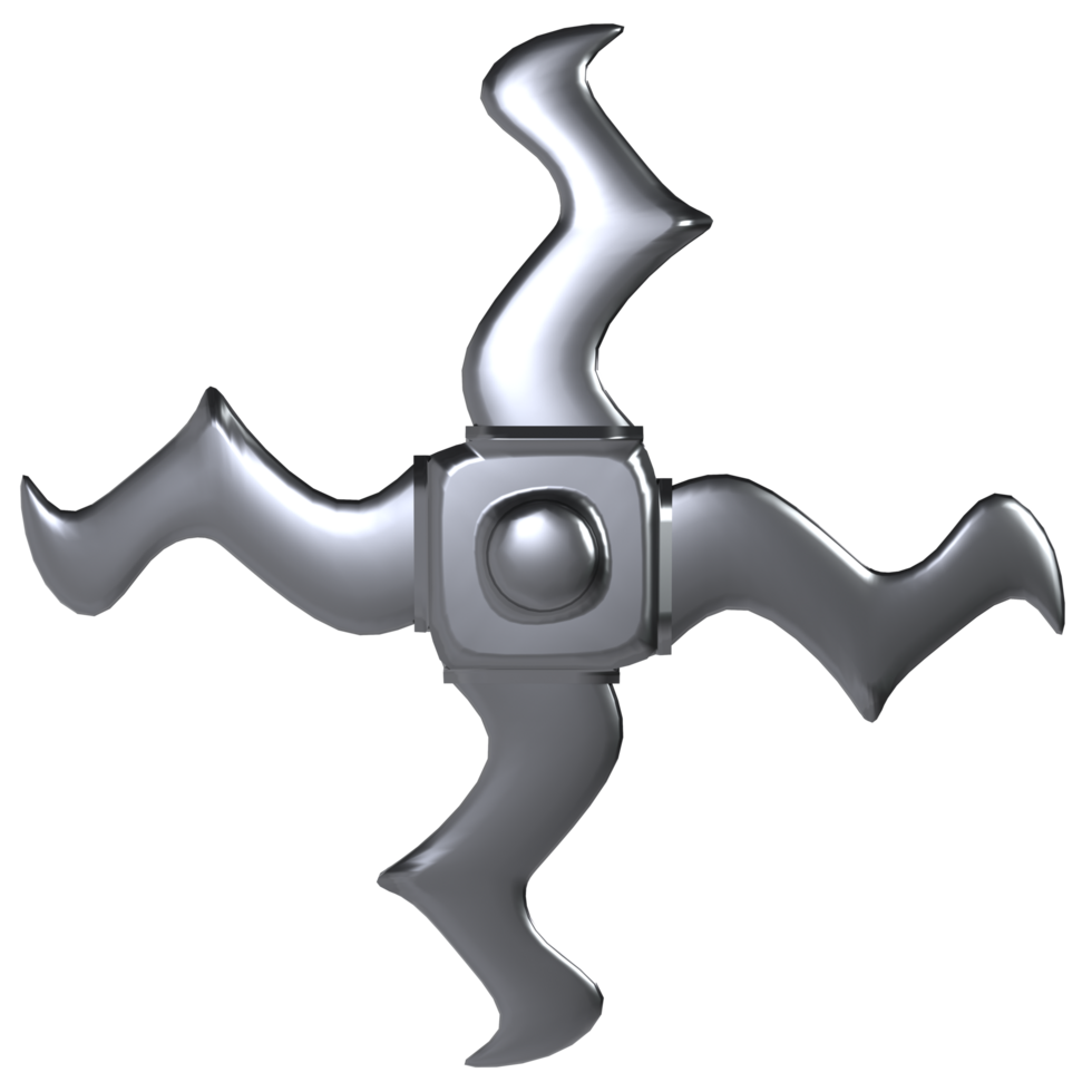 a metal spinning fidget spinner on a transparent background png