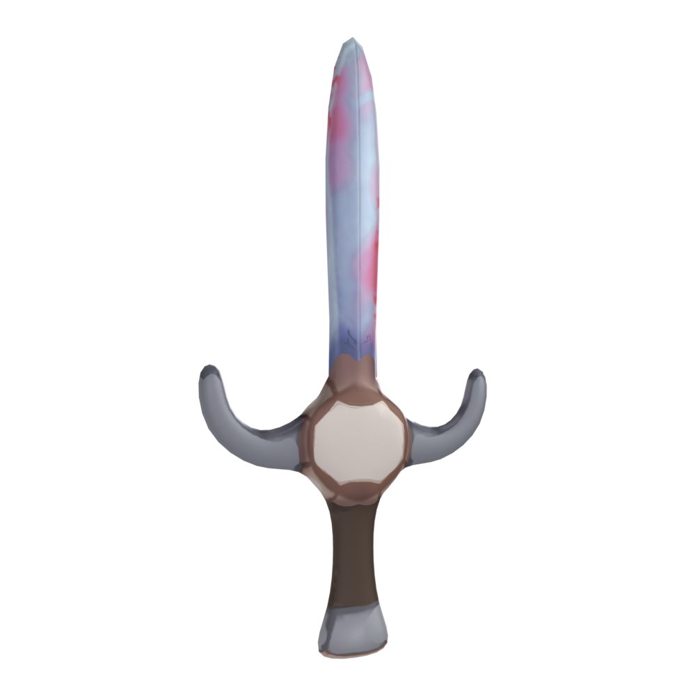 a sword with a purple and pink design png