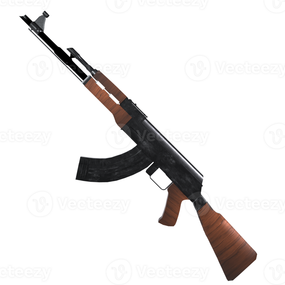 an ak - 47 machine gun on a transparent background png