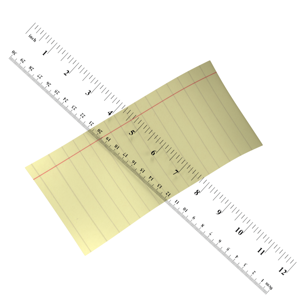 a ruler and a piece of paper on a transparent background png