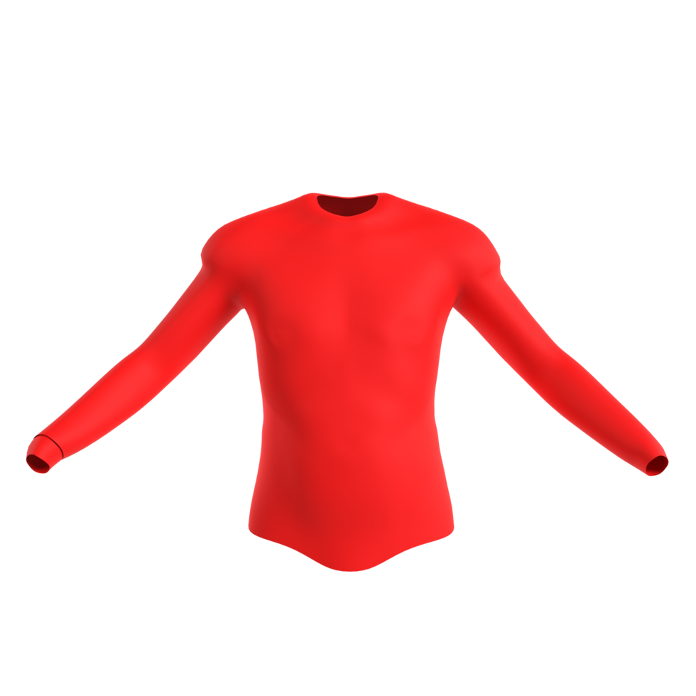 un rojo largo manga camisa en un transparente antecedentes png