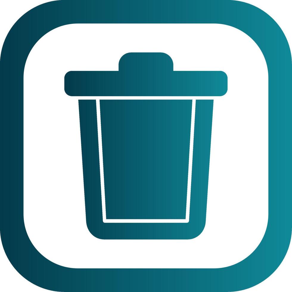 Trash Can Glyph Gradient Round Corner Icon vector