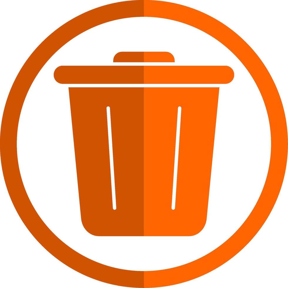 Garbage Glyph Orange Circle Icon vector