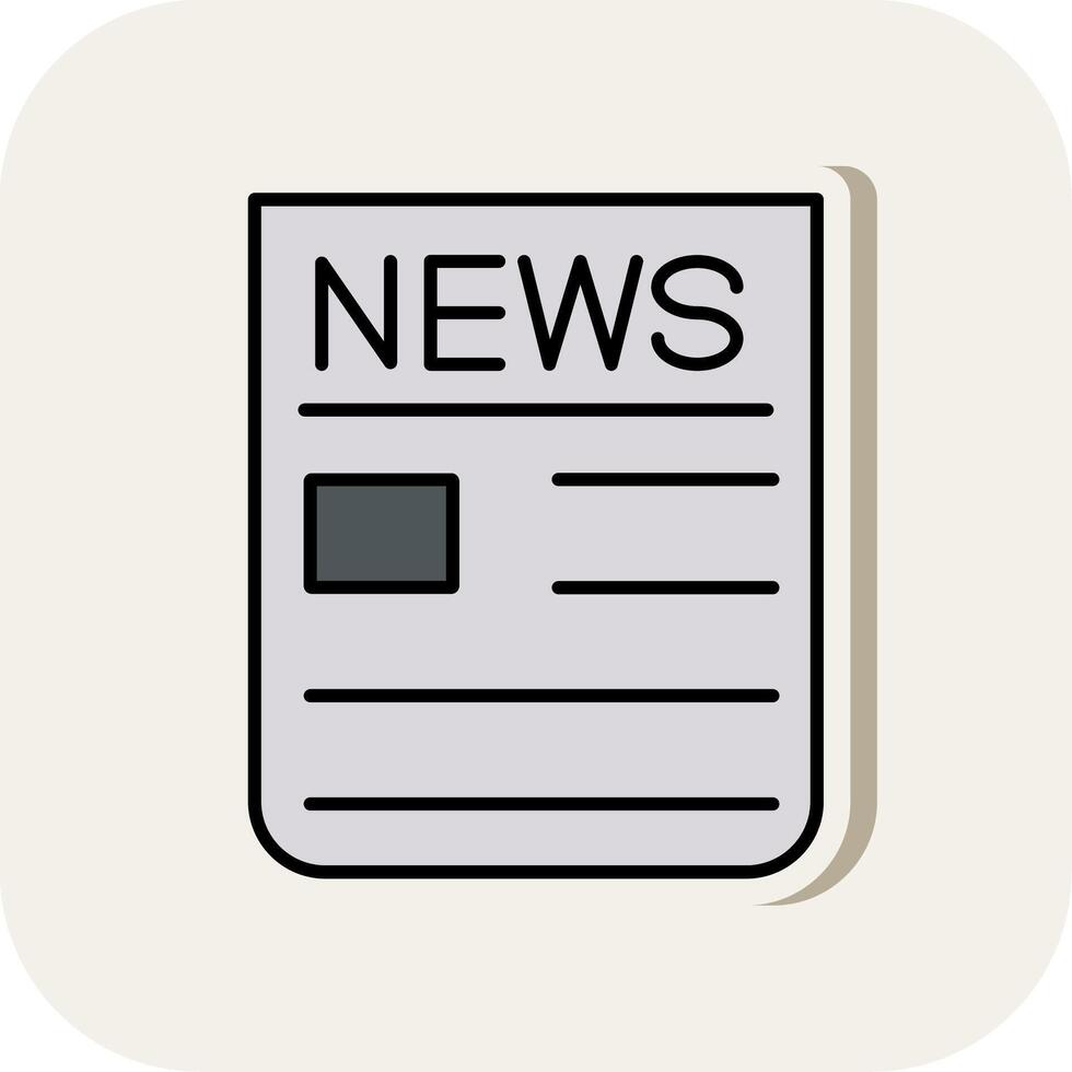 Breaking News Line Filled White Shadow Icon vector