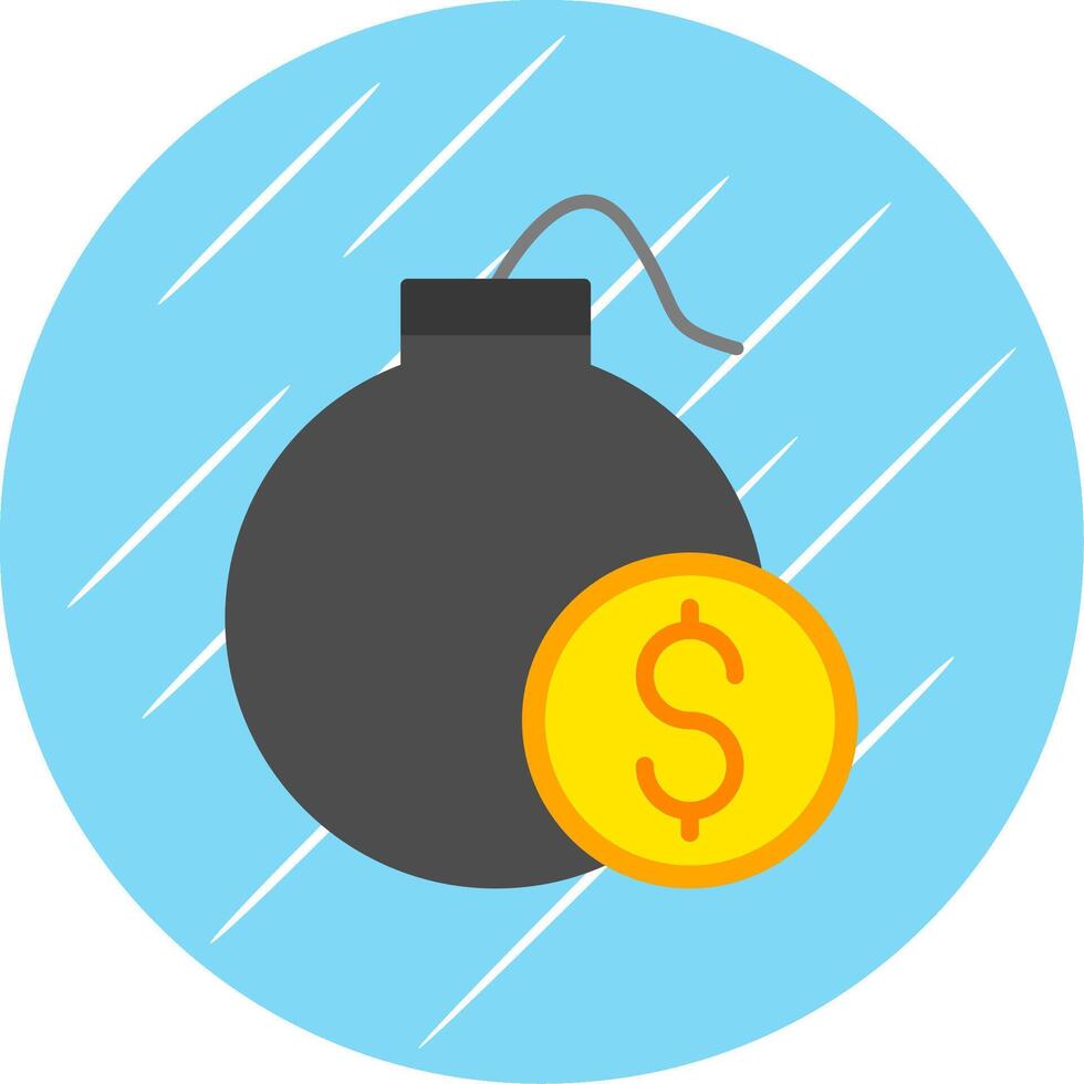 Debt Flat Blue Circle Icon vector