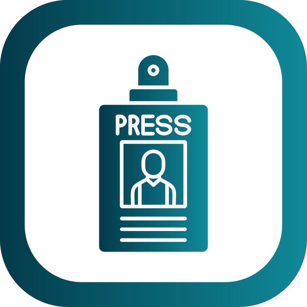 Press Pass Glyph Gradient Round Corner Icon vector