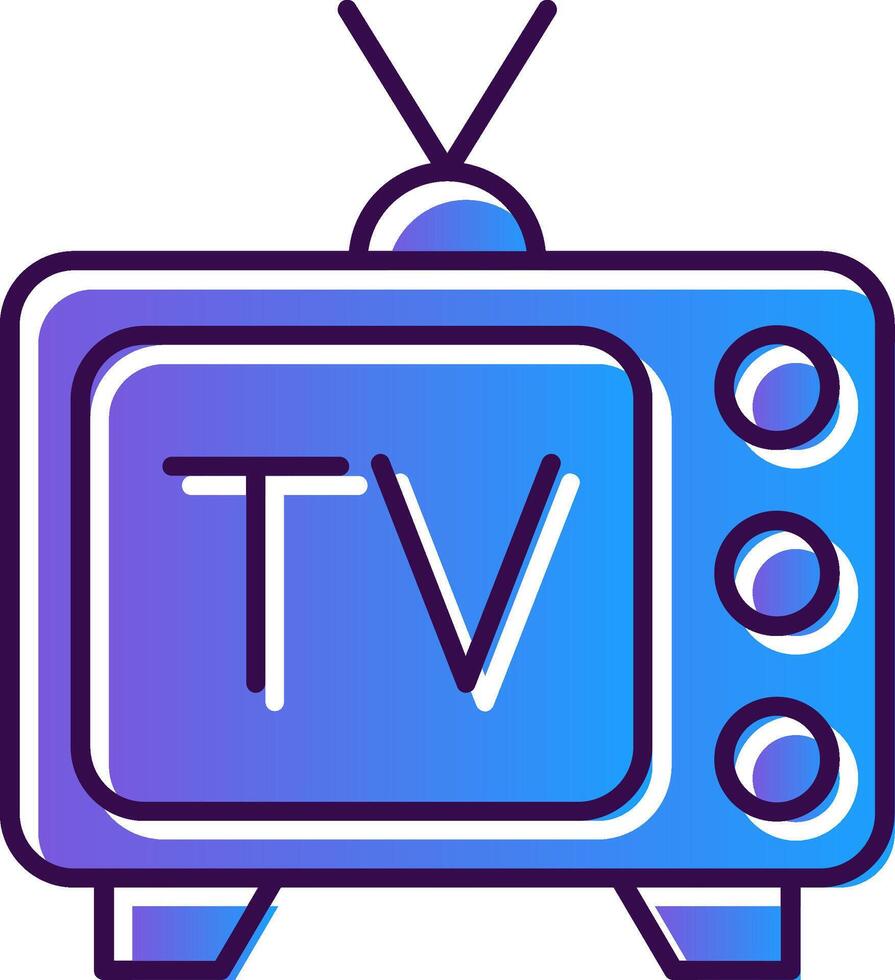 Tv Gradient Filled Icon vector