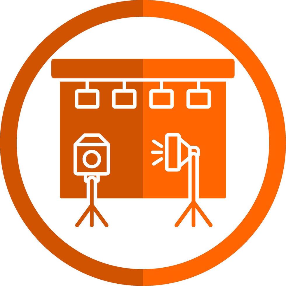 Studio Glyph Orange Circle Icon vector