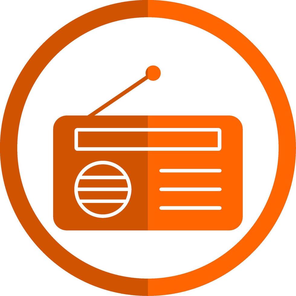 Radio Glyph Orange Circle Icon vector