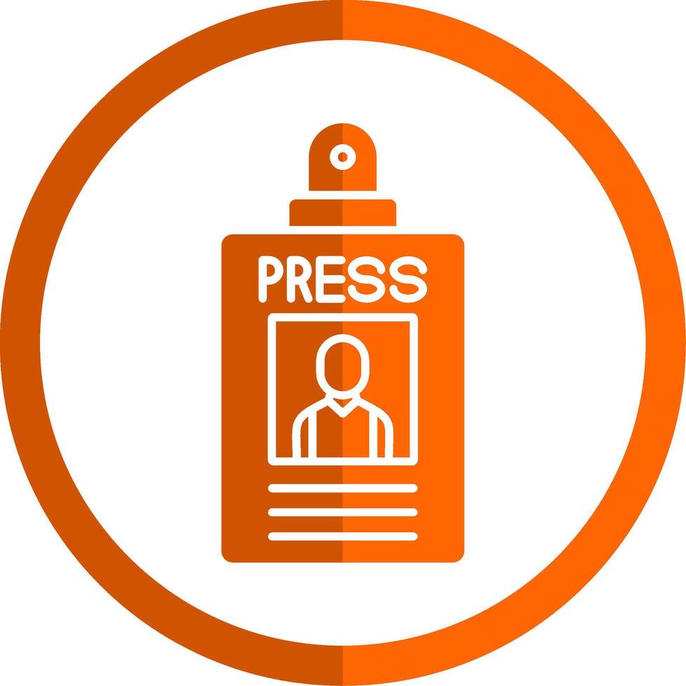 Press Pass Glyph Orange Circle Icon vector