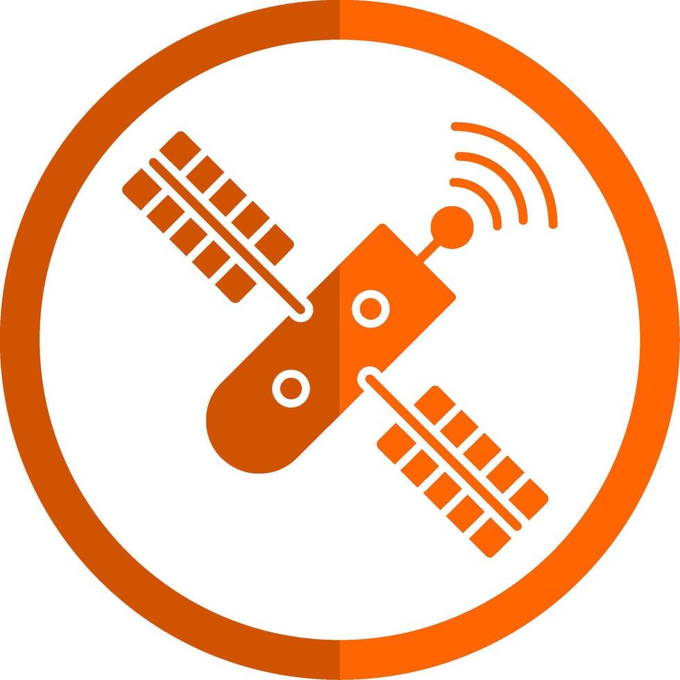 Satellite Glyph Orange Circle Icon vector